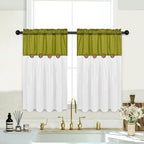 FRAMICS Farmhosue Kitchen Curtains 36 Inch Length, Rustic Cotton Linen Tier - Image 2