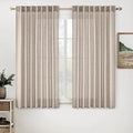 MIULEE Natural Linen Curtains 45 Inch Length 2 Panels by MIULEE