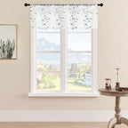 MRTREES Sheer Voile Curtain Valances 2 Panels, Leaves Embroidered Valance by MRTREES