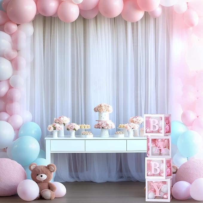 White Tulle Backdrop Curtain for Parties Wedding 10ft x 8ft Sheer Backdrop - Image 5