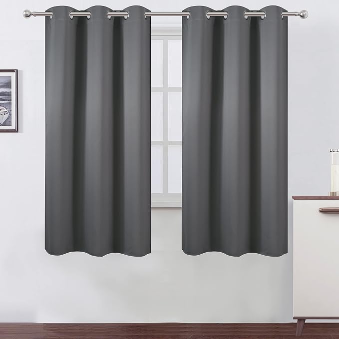 LEMOMO Frost Grey Blackout Curtains 34 x 63 Inch Length/Set of 2 Curtain by Lemomo