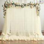 Ivory Tulle Backdrop Curtain for Wedding Parties 10ft x 8ft Sheer Backdrop by Suppromo