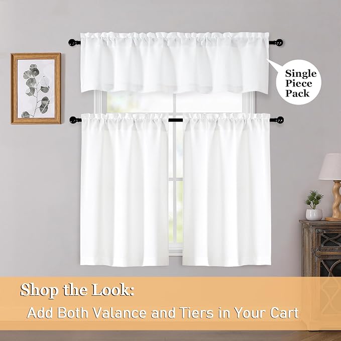OWENIE White Valances for Windows 1 Pcs 24 Inch Length, Light Filtering - Image 6