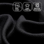 Chyhomenyc Black Valance for Windows, Light Filtering Faux Linen Solid Short - Image 3