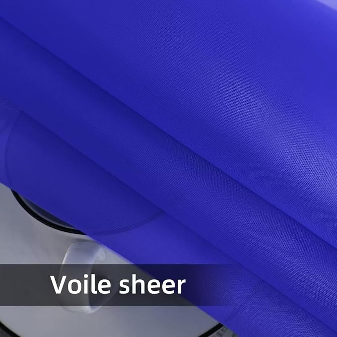SpaceDresser Basic Rod Pocket Sheer Voile Window Curtain Panels Sapphire 1 Pair - Image 4