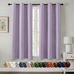 MIULEE Lilac Blackout Curtains for Bedroom Living Room 45 Inches Long 2 Panels by MIULEE