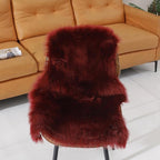 linmopm Faux Fur Rug Sheepskin Shag Fluffy Fuzzy Red 2x3 ft Small Rugs - Image 2