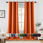 MIULEE Orange Blackout Curtains by MIULEE