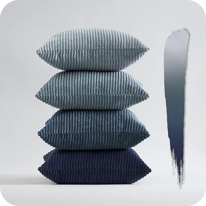 Topfinel Navy Blue Euro Shams Decorative Throw Pillow Covers 26x26 Inch Set of 4 by Topfinel