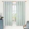 LAMIT Linen Curtains 63 Inch for Bedroom, Light Filtering Neutral Semi Sheer by LAMIT