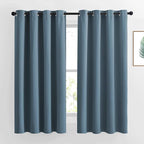 NICETOWN Smoky Blue Blackout Curtains 63 inches Long, Grommet Room Darkening by NICETOWN