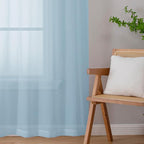 OWENIE Sheer Curtains 63 inch Length 2 Panels Set, Light Weight Soft Solid - Image 7