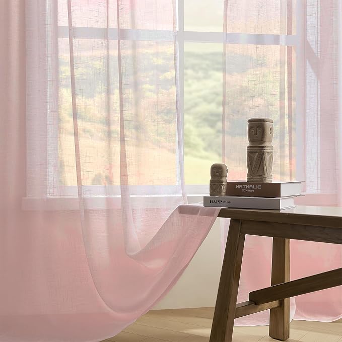 Joydeco Sheer Curtains 72 Inches Long, Window Curtains Privacy Assured - Image 4
