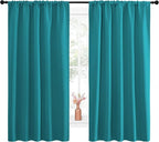 NICETOWN Peacock Blue Blackout Curtains Panels - Image 2
