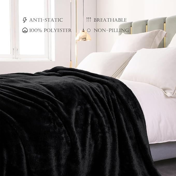 Exclusivo Mezcla Plush Fuzzy Fleece Bed Blanket Twin Size, Super Soft, Fluffy - Image 4