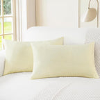 CaliTime Throw Pillow Covers Decorative 16 X 26 Inches Pack of 2 Cozy Chenille by CaliTime