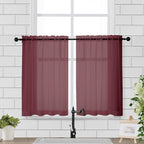 Chyhomenyc Sheer Curtains 36 Inch Length, Short Voile Sheer Window Curtians by Chyhomenyc