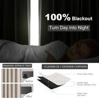 Topfinel 95 Inches Long Blackout Natural Linen Curtains - Image 5