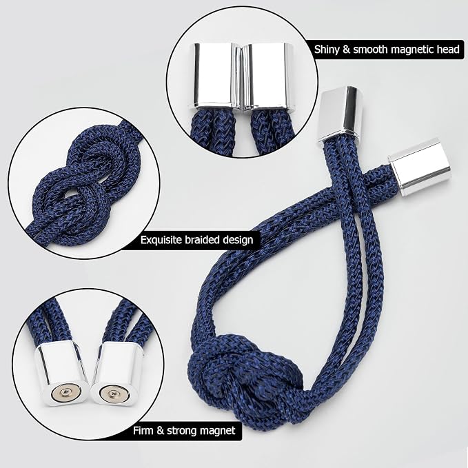 NICEEC 2 Pack Mini Magnetic Curtain Tiebacks Nordic Simple Style Drape Tie - Image 3