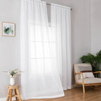 Simplebrand White Sheer Curtains, 2 Panels Set - Image 8