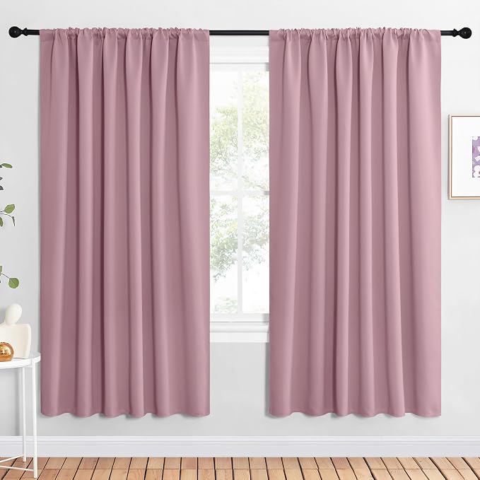 NICETOWN 2 Panels Blackout Curtains, Rod Pocket Window Curtains Room Darkning by NICETOWN