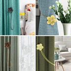Lewondr Vintage Magnetic Curtain Tieback, 1 Pair Resin Flower Curtain Drapery - Image 6