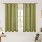 LAMIT Moss Green Linen Curtains 45 inch by LAMIT