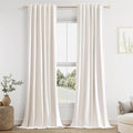 Guken 100% Blackout Linen Curtains 42 Inch Wide by 102 Inch 2 Panels Set by Guken