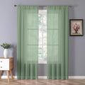 Tollpiz Sheer Curtain Linen Textured Bedroom Curtains Sheer Light Filtering Rod by Tollpiz