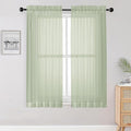 OWENIE Sheer Curtains 63 inch Length 2 Panels Set, Rod Pocket Voile Fimly Sheer by OWENIE