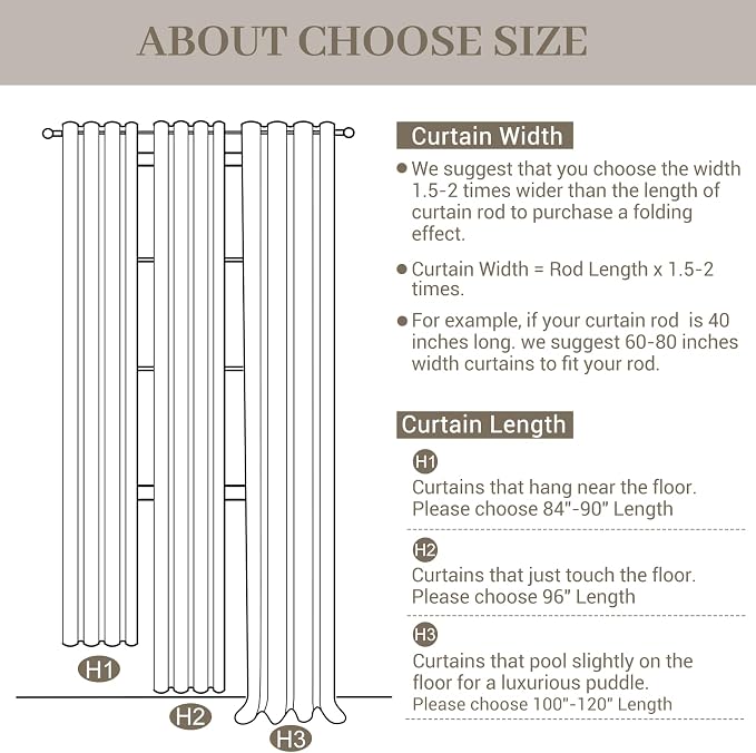 IVAPUPU Pinch Pleated Curtains 90 Inch Long - Image 4