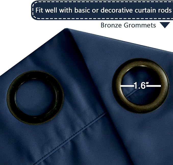 H.VERSAILTEX Blackout Patio Curtains 100 x 108 Inches - Image 3