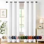 MIULEE Pure White Curtains for Bedroom Living Room 72 Inches Long 2 Panels by MIULEE