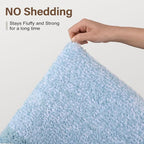 48x32 Large Bathroom Rugs Washable Non Slip, Light Blue Bath Mat - Image 8