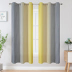 Estelar Textiler Ombre Grey and Yellow Blackout Curtains 72 Inch Length 2 Panels - Image 2
