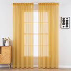 MIULEE 2 Panels Solid Color Sheer Window Curtains Elegant Window Voile Fall by MIULEE