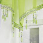 Molaxhome Swag Curtain 51 inch Length Rod Pocket Scalloped Curtain Valance - Image 3