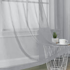 OVZME Light Grey Sheer Curtains 63 Inches Long 2 Panels - Image 5