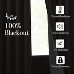NICETOWN Faux Linen 100% Blackout Living Room Curtains 96 inches Long, W52 x L96 - Image 3
