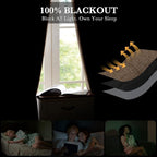 RYB HOME Coffee 100% Blackout Curtains 63 inch Long, Light Blacking & Thermal - Image 3