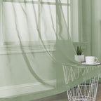 OVZME Sage Green Sheer Curtains 78 Inches Long 2 Panels - Image 5