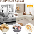 Sectional Couch Covers, 2 Pieces Washable L Shaped Couch Covers Sofa Blanket - Image 4