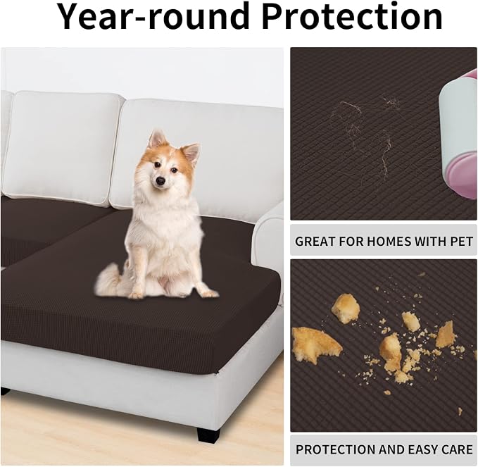 Easy-Going Stretch 4 Pieces Couch Cushion Covers - Image 3