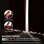 Deconovo Solid Room Darkening Curtains Rod Pocket and Back Tab Blackout Curtains - Image 5