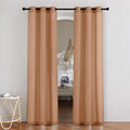 NICETOWN Burnt Orange Linen Doorway Curtains 80 inches Long, Grommet Thick by NICETOWN