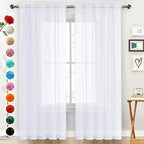 SpaceDresser Sheer Voile Window Treatment Rod Pocket Curtain Panels by SpaceDresser