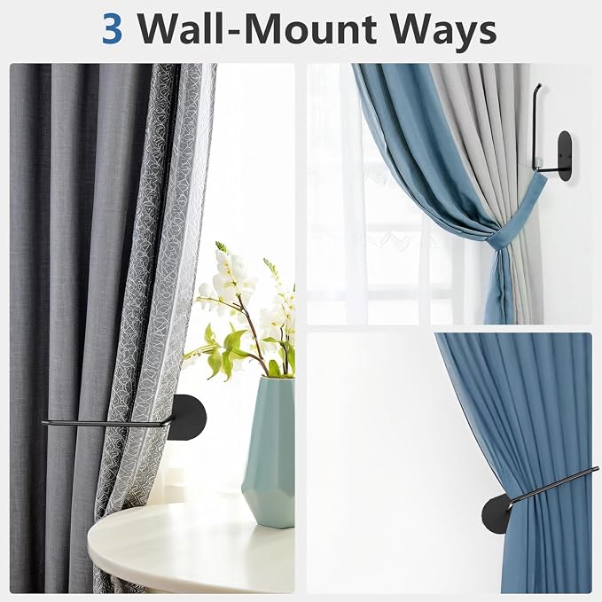 4 pcs Curtain tiebacks Hooks Screw-in, Curtain holdbacks Wall Mounted, Curtain - Image 6