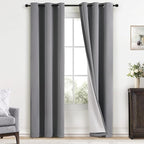 Yakamok Grey Room Darkening 100% Blackout Curtains Grommet Window Treatments by Yakamok