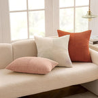 MIULEE Beige Decorative Euro Sham Pillow Covers 24x24 Inch - Image 5