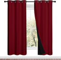 NICETOWN 100% Blackout Window Curtain Panels, Burgundy Red, 2 Pieces, 42-inch by NICETOWN